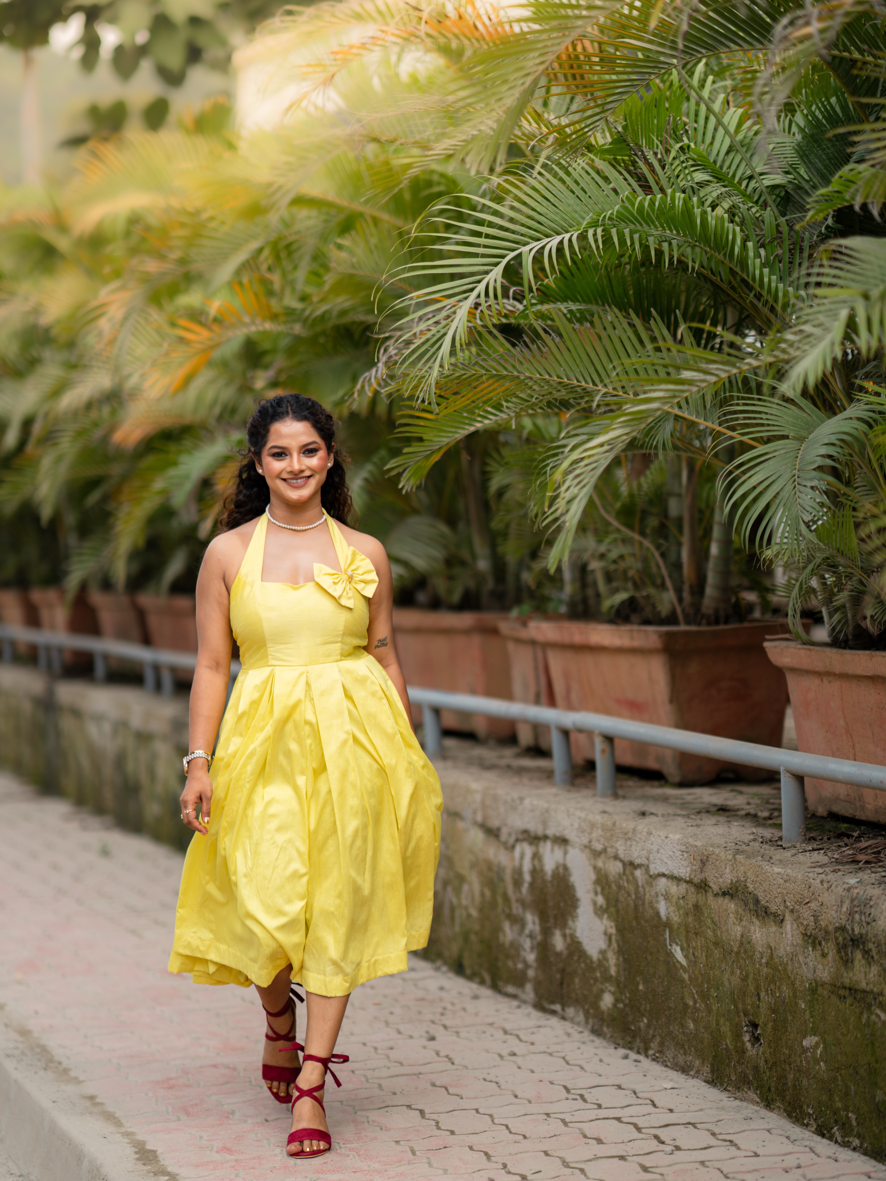 Sakshee Gandhi Yellow One Piece Dress Look