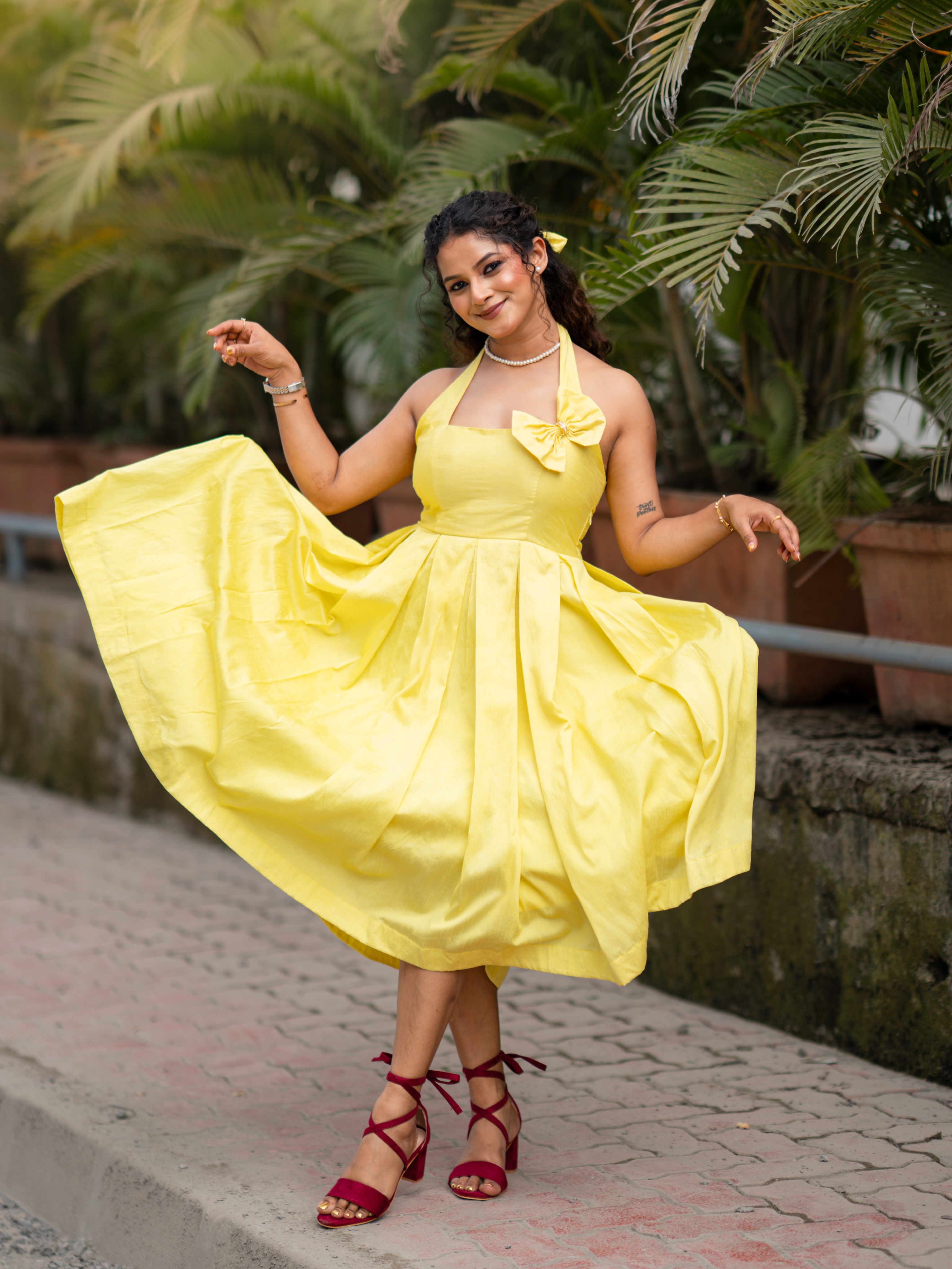 Sakshee Gandhi Yellow One Piece Dress Look