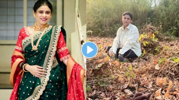 Actress Ashvini Mahangade Sitting In Farm Sharing Emotional Navratri Video For Maharashtra Farmers Drought