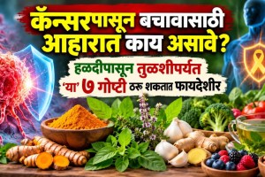 Cancer prevention foods diet tips | Turmeric and tulsi benefits for health | AYUSH doctor anti cancer diet advice | Natural herbs for cancer prevention Marathi