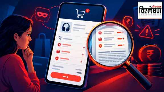 Online shopping food delivery checkout bill with dark patterns and platform charges