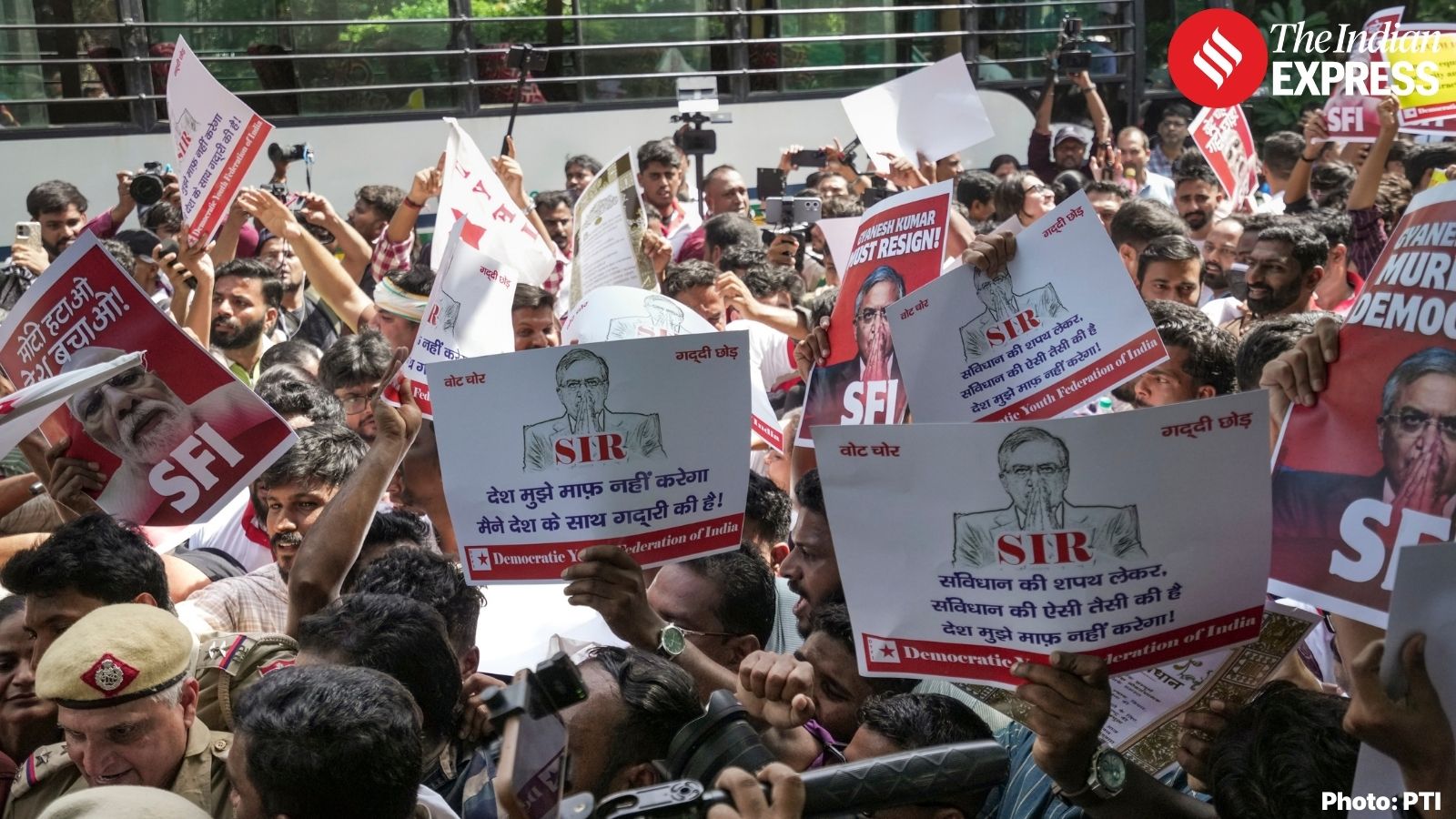 The main centre of the protest is now around Janpath