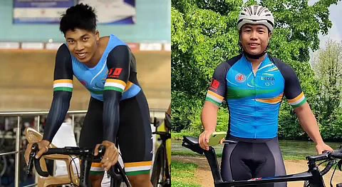 Ronaldo Singh and David Beckhame India track cycling