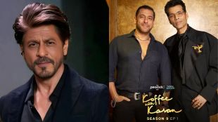 Koffee With Karan Season 9 host Karan Johar with guests Salman Khan and Shah Rukh Khan Suhana Khan
