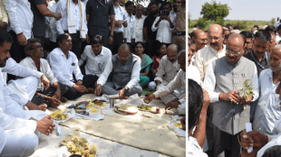 Chandrashekhar Bawankule Akola Drought Visit | Revenue Minister Pithla Bhakri Warning Farmers | चंद्रशेखर बावनकुळे अकोला दुष्काळ दौरा | महसूल मंत्री पिठलं भाकरी अकोला शेतकरी