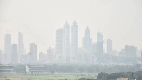 Mumbai Air Pollution Haze over City Skyline | Sea Salt Mumbai AQI Haze Effect